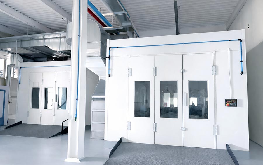 Ventilated booths for extraction and finishing operations